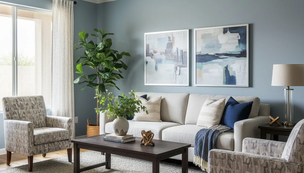 Professional interior painting in Glendale, AZ showcasing smooth walls and refreshed living room colors