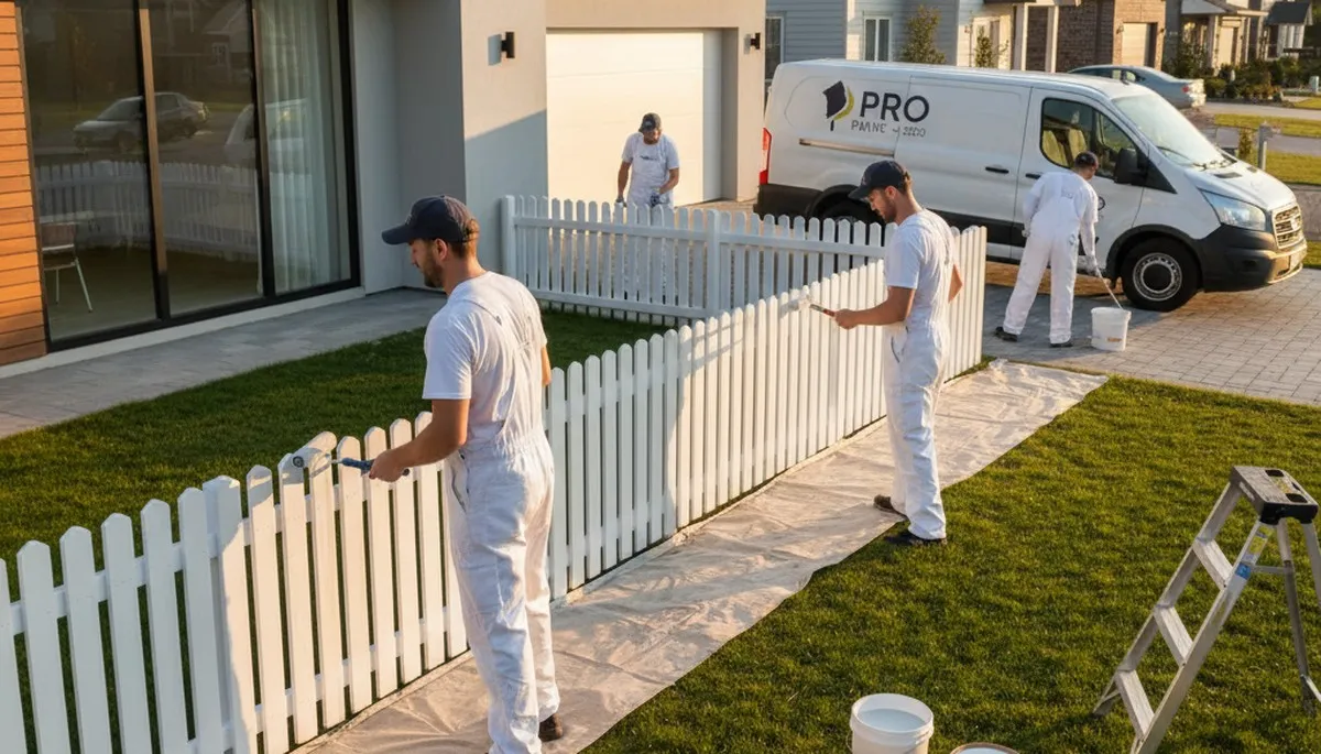 Professional fence painting in Glendale, AZ with UV-resistant coating for wood, vinyl, and metal fences