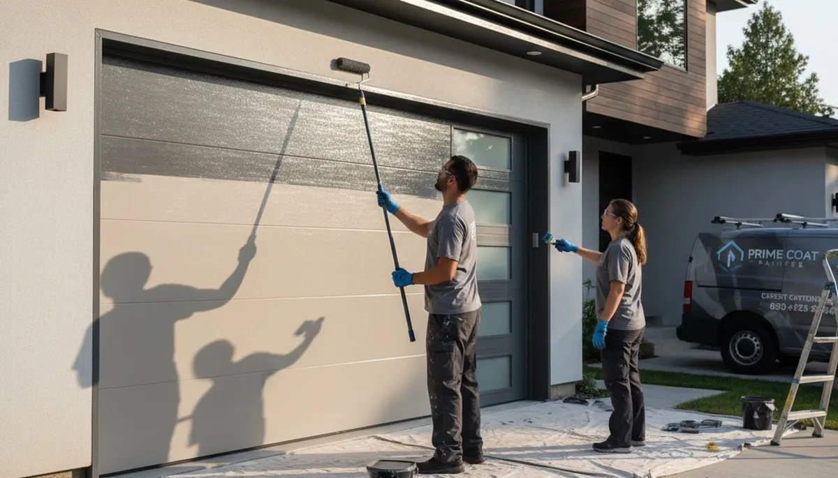 Professional garage door painting in Glendale AZ with UV-resistant finish for lasting curb appeal