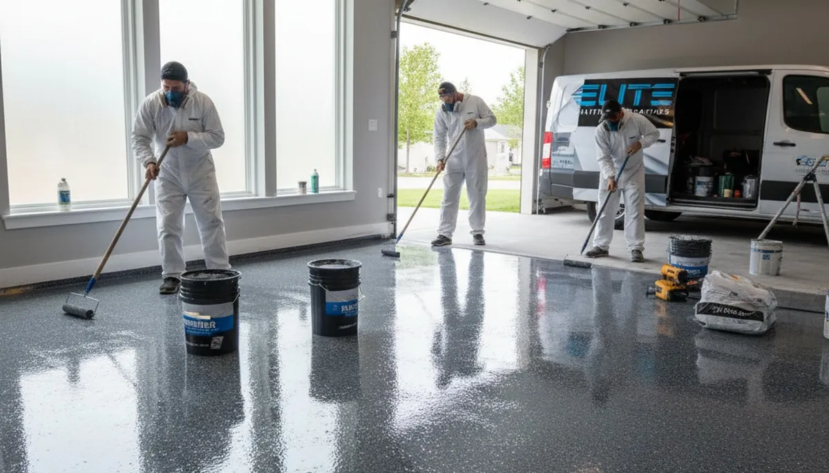 Epoxy garage floor coating in Glendale AZ with durable desert-tough finish by local painting pros